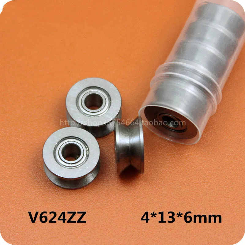 

Fixmee 10pc 624VV 4x13x6mm 1.5mm Deep V Groove Sealed Ball Bearings
