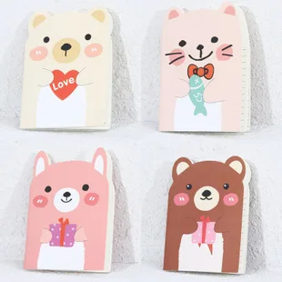 

2pcs/lot Cute Mini Cartoon Little Bear Paper Notebook Journal Diary Book Notepad