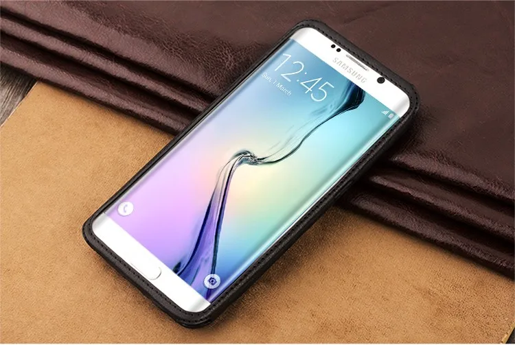 Уникальный дизайн QIALINO чехол для телефона из натуральной кожи для samsung Galaxy S6 edge дизайн с заклепками сзади защитный чехол для телефона 5,1 дюйма