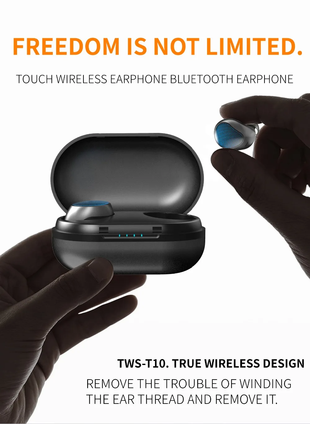 Bluetooth 5 0 TWS T10 In ear Наушники касаний одного уха Беспроводной деловой автомобиль