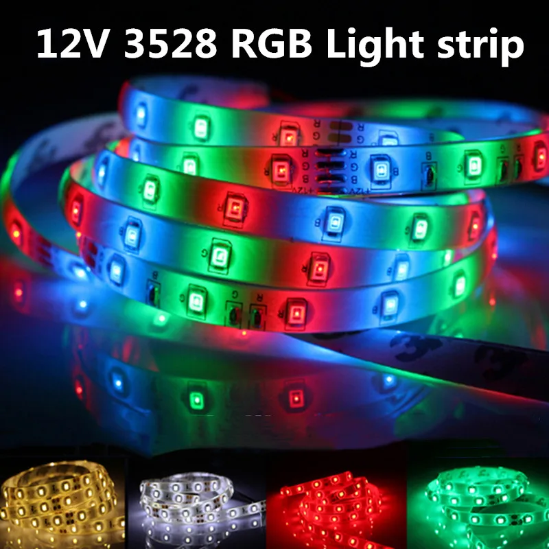 Светодиодная мягкая световая полоса 12V3528 цветной RGB пульт дистанционного