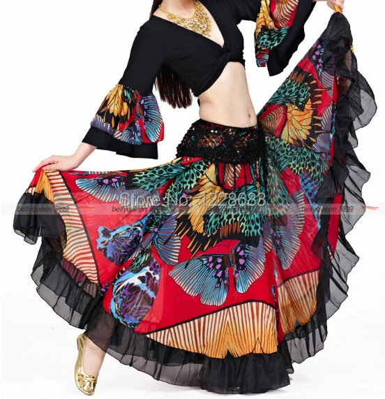 720 градусов печатных племенно Макси Цыганский танец живота костюм Одежда для