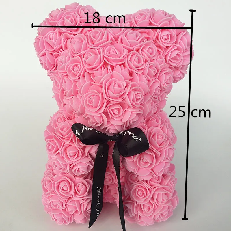 

artificial roses bear flower 25 cm high Valentine's Day gift rose teddy bears 14 colors Holiday wedding flowers bear rose