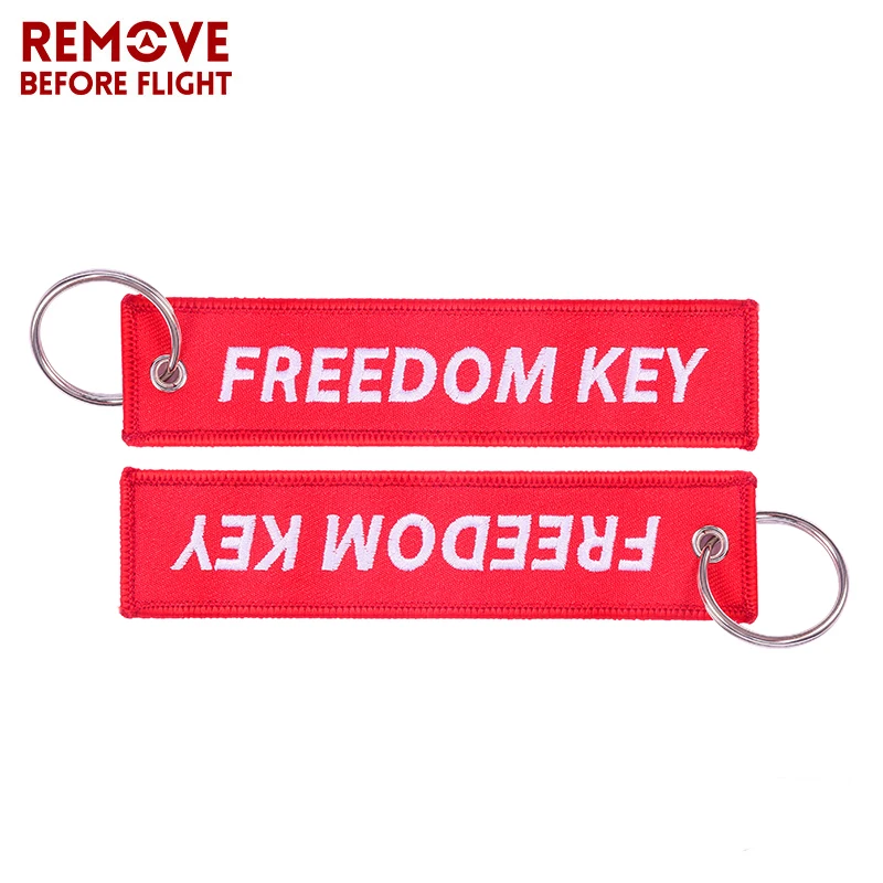 5 шт. брелок для ключей Freedom автомобилей красное вышитое кольцо мотоцикла