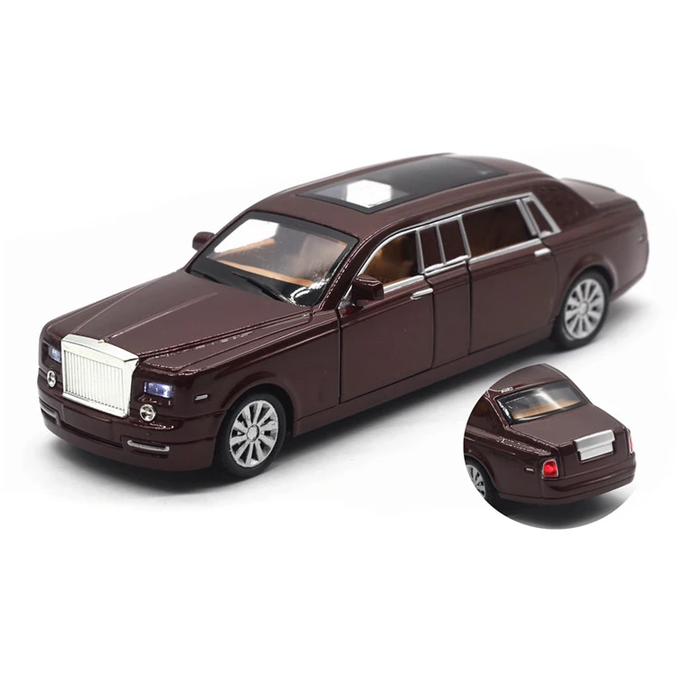 1:28, удлиненные Rolls-Royce Phantom, четыре двери, сплав, модель автомобиля, акусто-оптическая возвратная модель автомобиля, модель автомобиля, подарок, подвесные игрушки