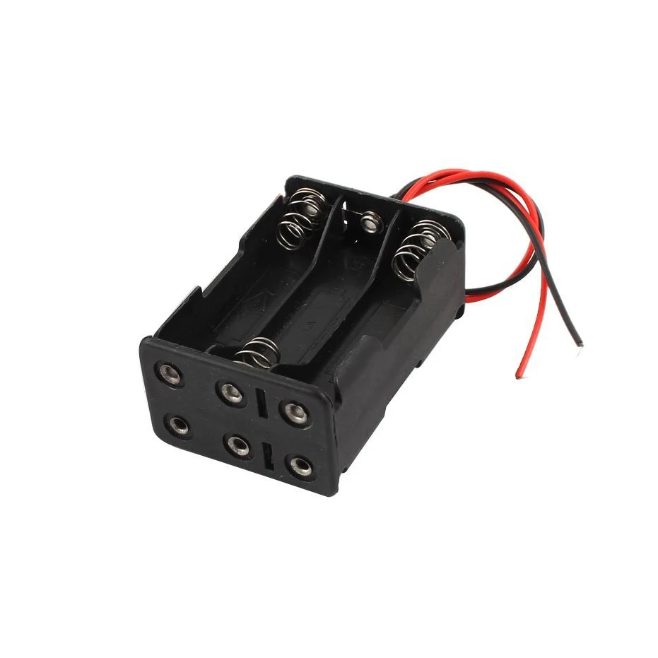 Топ 4 шт проводной 6x1 5 V AAA держатель батареи пластиковый корпус коробка для