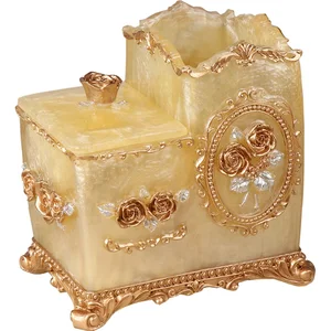 Настольная коробка для приема, европейская креативная Роскошная простая косметика, ватный тампон, многофункциональная Косметическая щетка, цилиндр для кистей