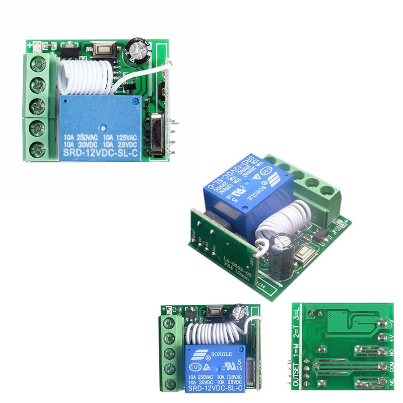 Умный дом DC 12V 220V 10A 1 Ch беспроводной Радиочастотный пульт дистанционного управления приемник реле 315/433 MHz канал гетеродина