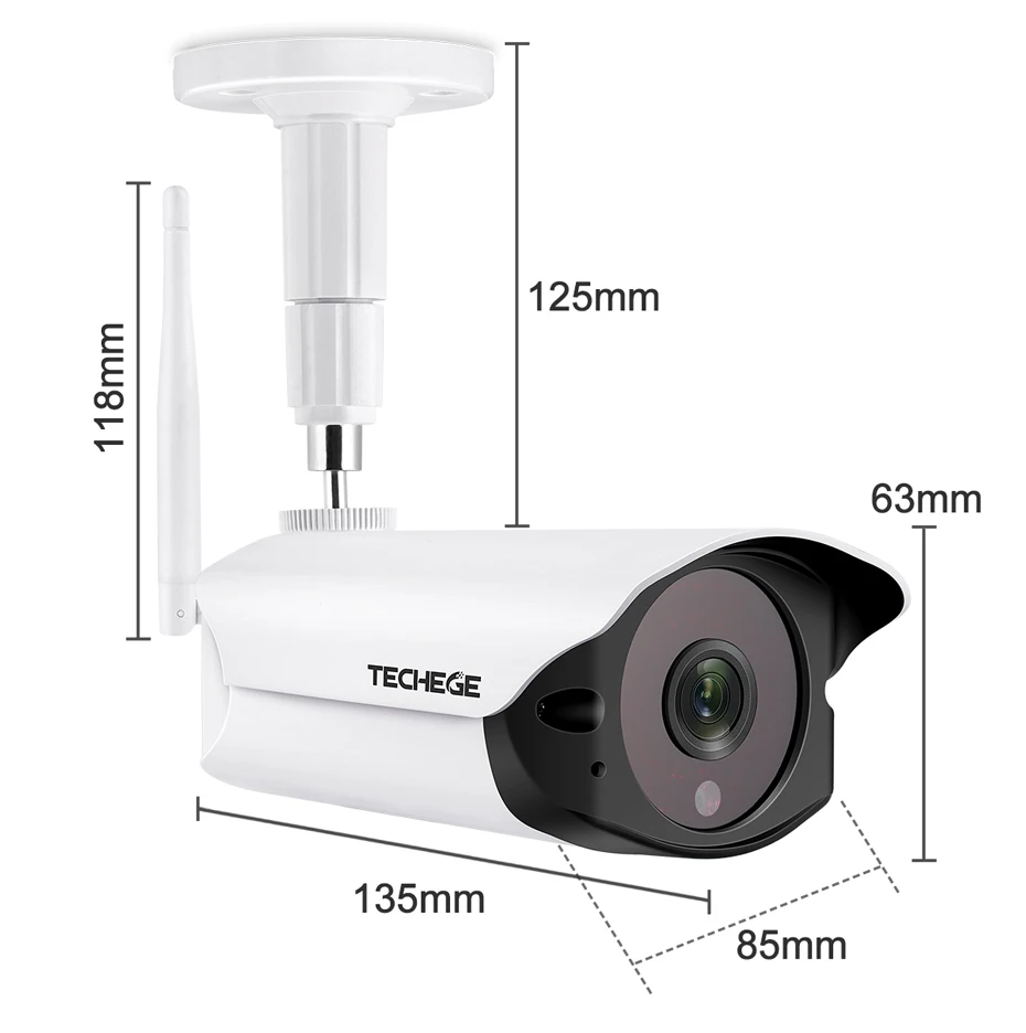 Techege, 1080 P, HD, Wifi, IP камера, уличная, внутренняя, 2MP, беспроводная, проводная, камера безопасности, обнаружение движения, домофон, TF слот для карт