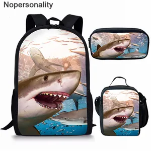Nopersonality Детская школьная в комплекте с набором подходящих сумок для девочек-подростков; Футболки с рисунком акул для мальчиков принты школьный учащегося начальной школы рюкзак Детская Школьная Сумка портфели