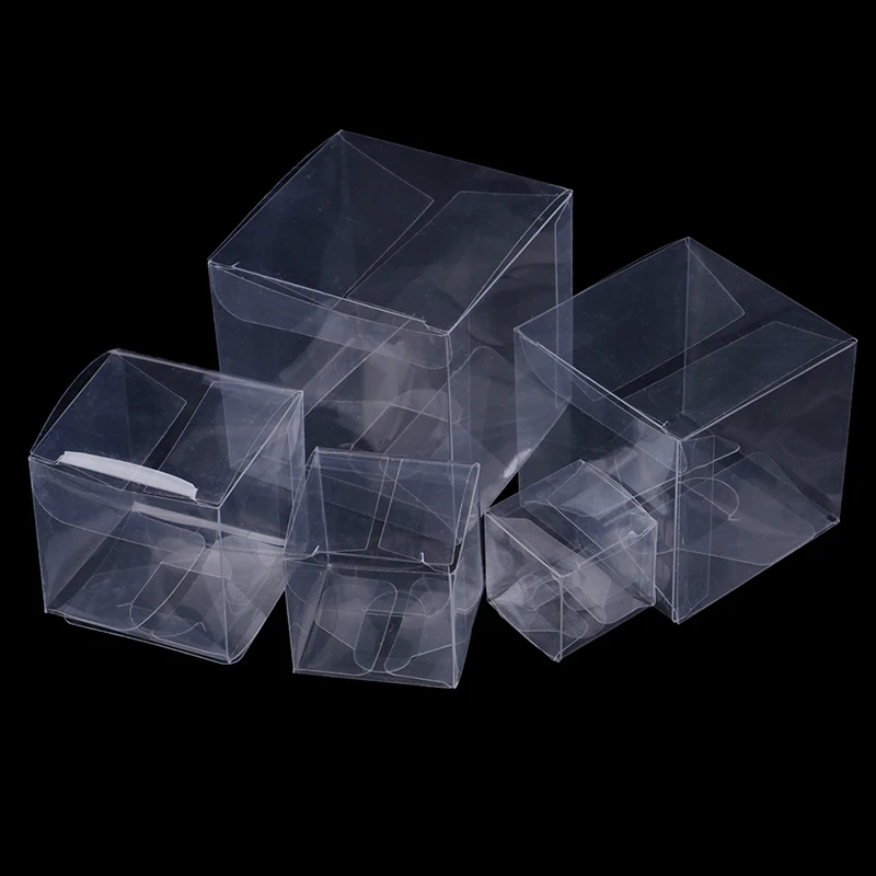 50 шт./лот квадратный ПВХ коробки для шоколада 3x3x3cm-7x7x7cm Прозрачный Подарок Свадебная коробочка для сладостей пользу Вечерние Декорации для торжеств