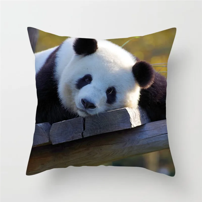 Fuwatacchi Animals Panda Cushion Cover For Sofa Home Decor Photo Pillow National Treasure Decorative Pillowcase 2019 | Дом и сад