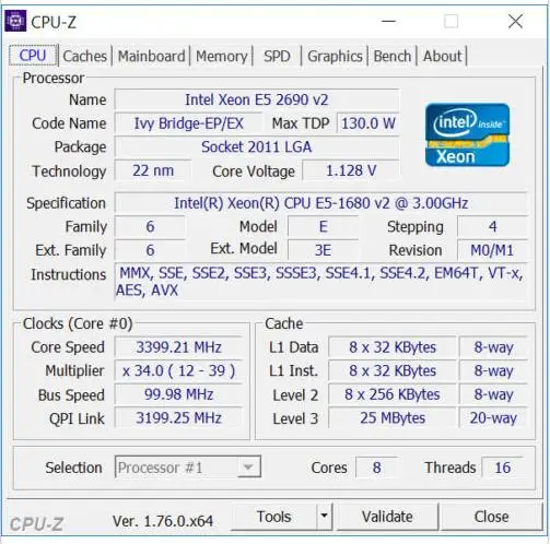 Оригинальный процессор Intel Xeon E5 1680V2 3 0 ГГц 8 ядер 25 Мб/с SmartCache FCLGA2011 130 Вт 22 нм|intel