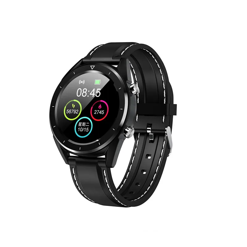 Черный DT28 Смарт-часы IP68 Водонепроницаемый ECG Монитор артериального давления сердечного ритма фитнес-трекер Smartwatch спортивные мужские и женские pk mi band 4 - Цвет: Черный