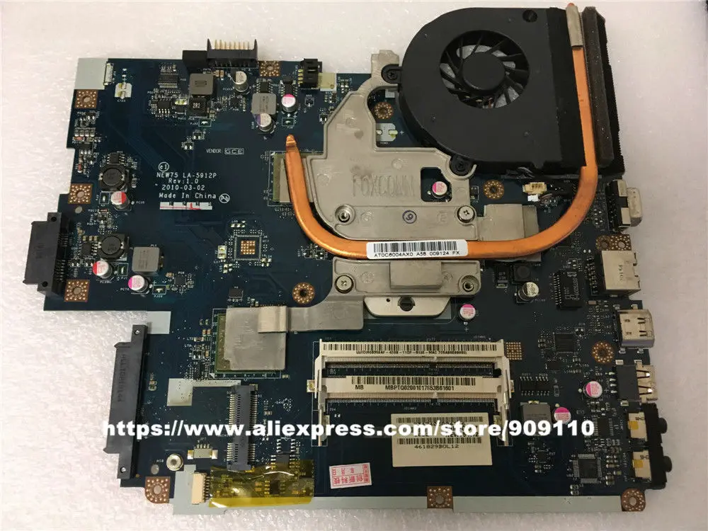 Yourui для ноутбука ACER Aspire 5552 г 5551 Материнская плата NEW75 LA 5912P + радиатор = 5911P MB.BL002.001