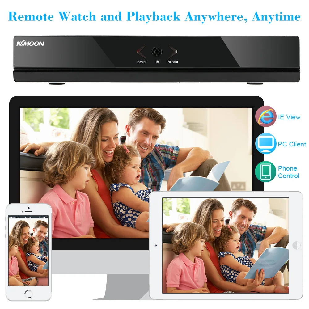 KKmoon 4CH AHD DVR H.264 HDMI1080P P2P Onvif 4 канала AHD DVR NVR цифровой видео Регистраторы для видеонаблюдения DVR комплект видеонаблюдения Регистраторы