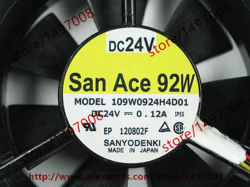 Вентилятор охлаждения сервера SANYO DENKI 109W0924H4D01 DC 24 В 0.12A 92x92x25 мм|square fan|server fan92x92x25mm fan |