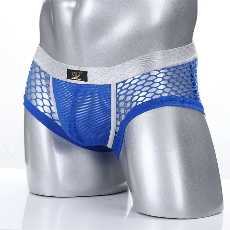 Мужские прозрачные трусы боксеры нейлоновые с сеткой для пениса нижнее белье