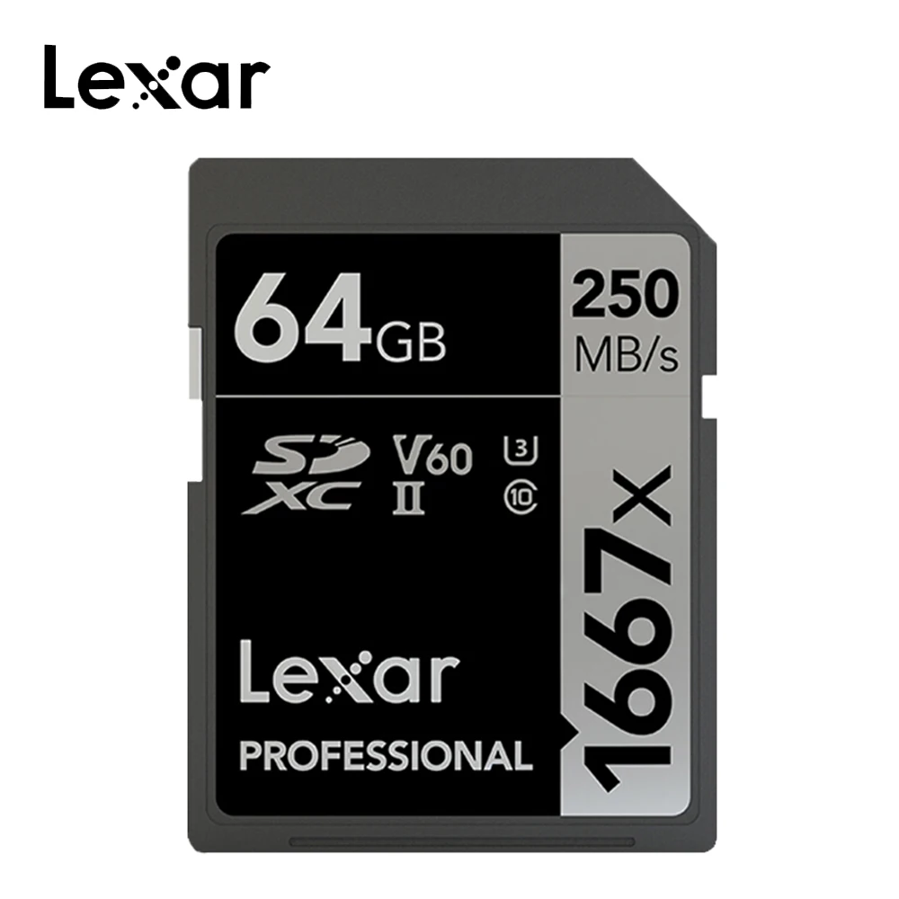 Оригинальные Карты памяти Lexar 250 МБ/с./с класс 10 SD 1667X UHS II U3 SDHC 64 ГБ 128 256 карта для