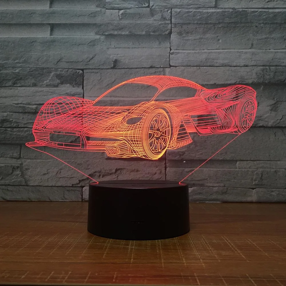 Светодиодный Прохладный форма спортивной машины 3D ночной Светильник USB