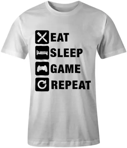 Eat Sleep Game Repeat игровая Мужская футболка геймер для Xbox Playstation новые футболки унисекс