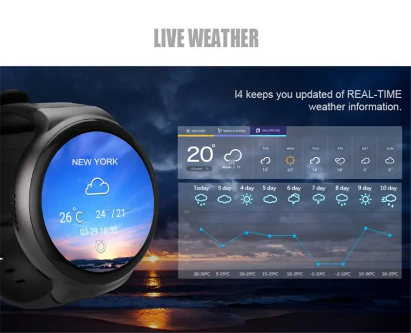 HIPERDEAL Смарт-часы 2G+ 16G полный круг 3g карта сна Wifi сердечного ритма шаг нескольких языков Bluetooth наручные часы 30N