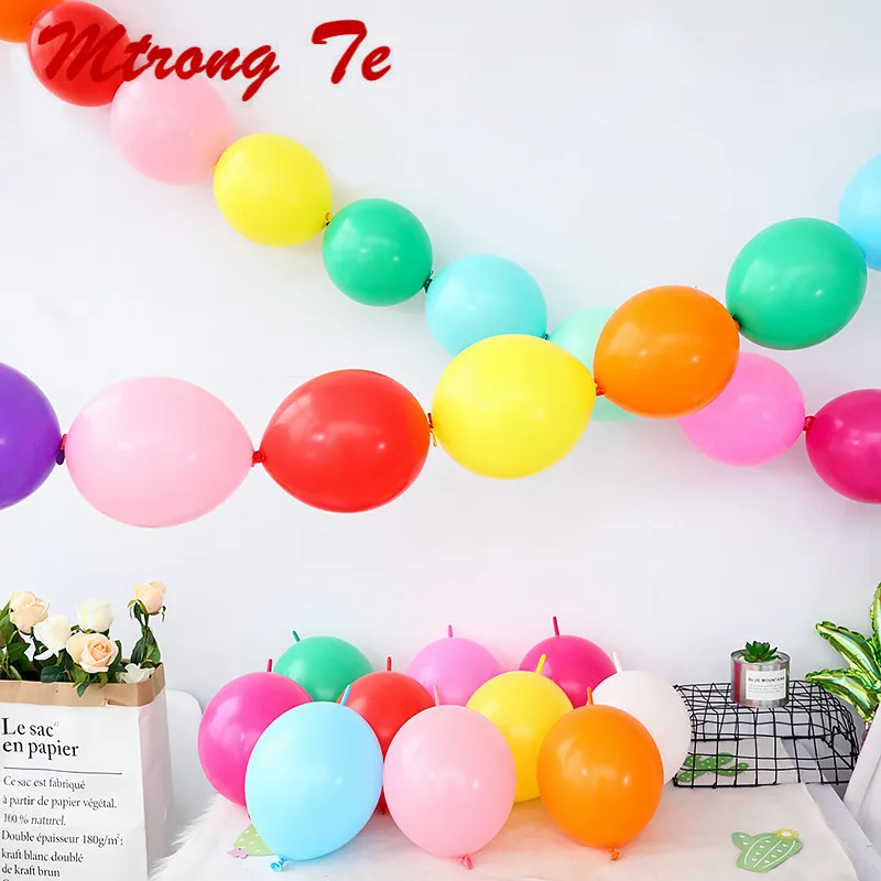 

100pcs 10inch Tail Multicolor Latex Balloons Wedding Supply for Kid Birthday Party Toys Baby Shower Decor Link Balloon Air Balon