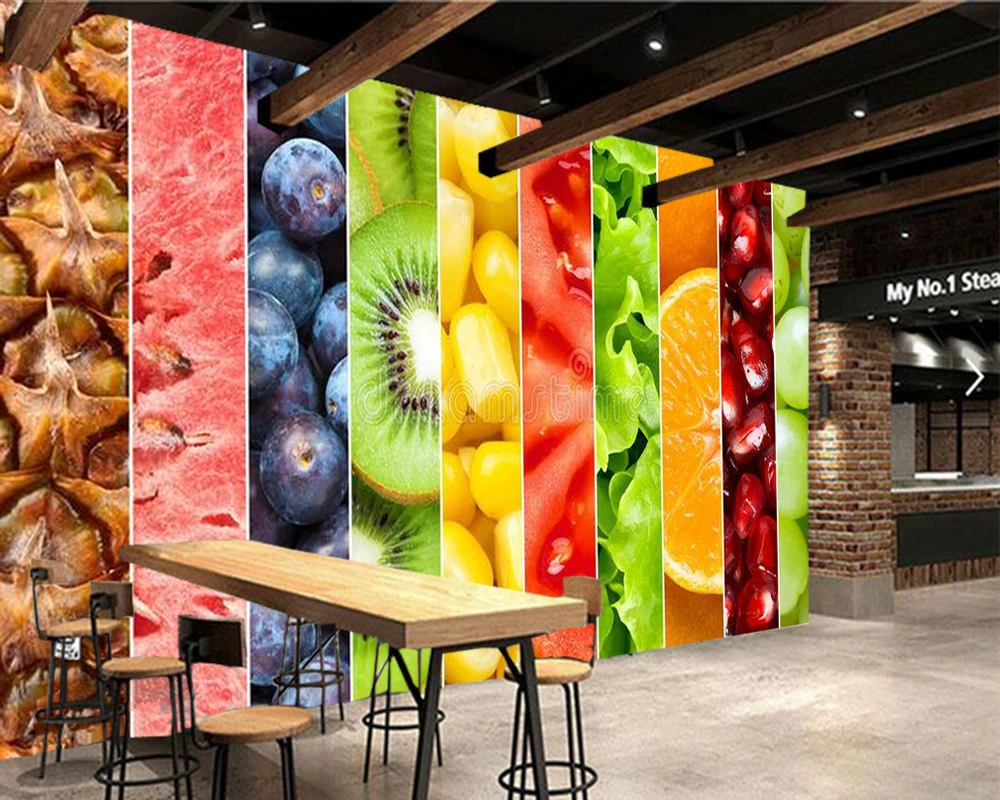 3d обои для фруктов и здорового питания Настенные гостиной телевизора кухни