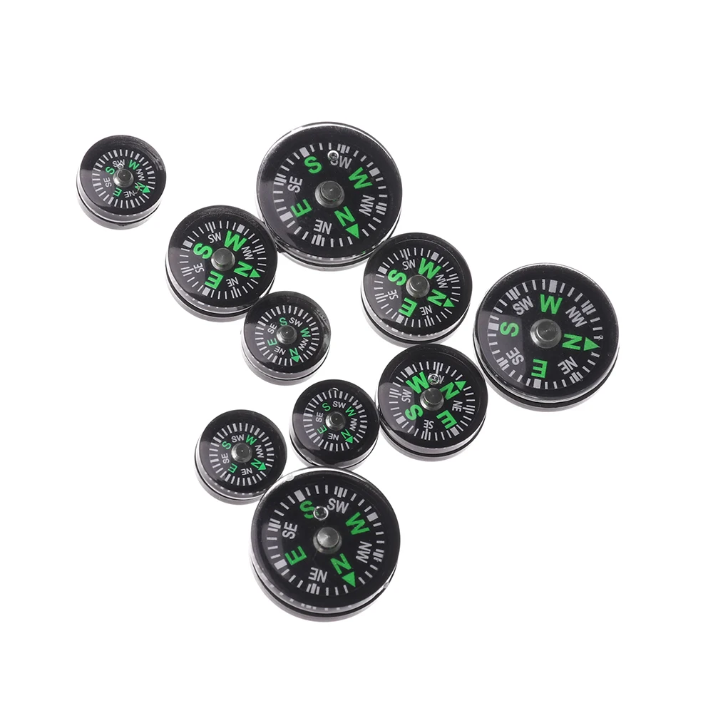 10 PCs Portable Mini Camping Hiking North Navigation Handheld Accurate Compass Survival Compasses Button Design Practical Guider | Спорт и