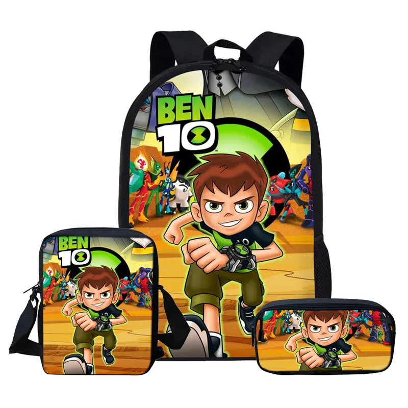 As Picture Тикин Повседневный школьный рюкзак Ben 10 для игр Детский Школьный набор для мальчиков и девочек большой вместительный Ранец детский рюкзак Mochila Escolar - Цвет: As Picture