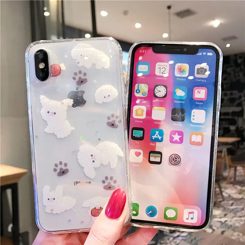 Sinocom Handa Cartoon Phone Cases For iPhone 12 case 11 XS Max XR X 6S 7 8Plus Ultra-thin Soft TPU transparent clouds Back Cover