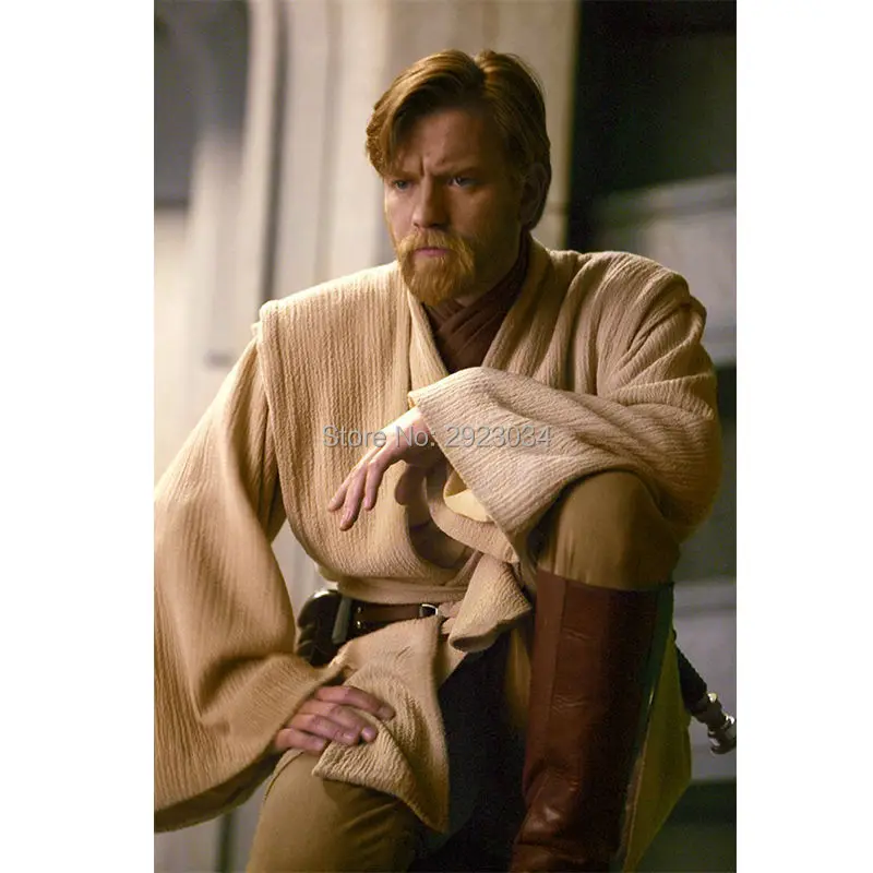 Star wars jedi knight костюм взрослых мужчин в оби-ван кеноби боевые костюмы косплей