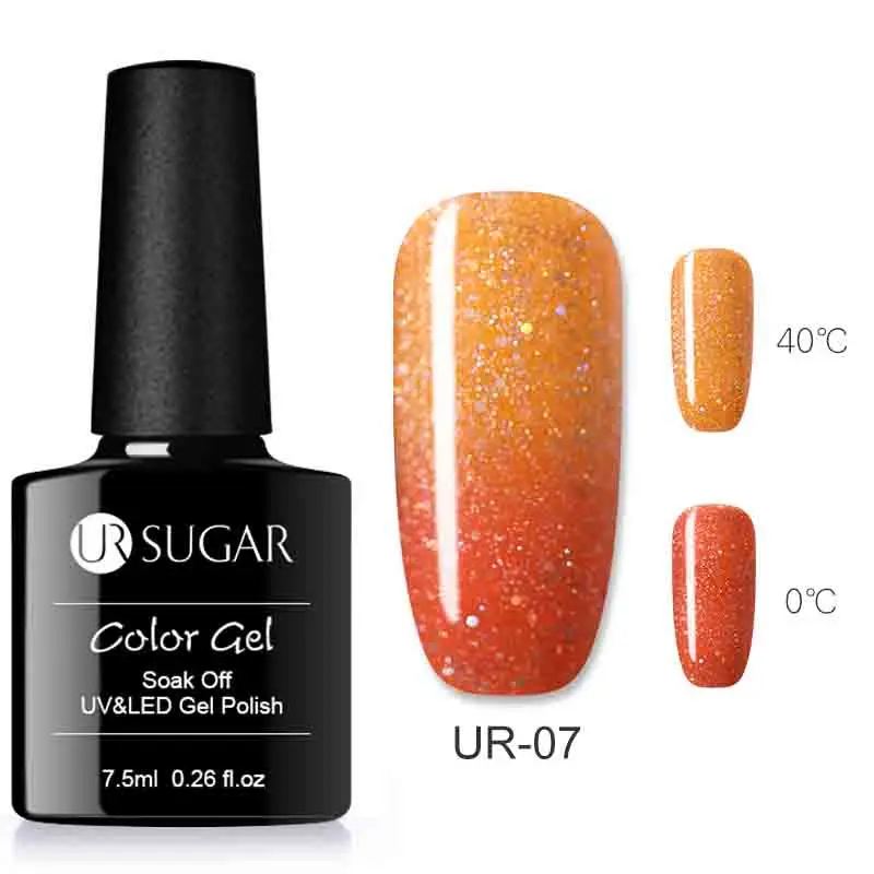 2 Colors 07 Ur Sugar Термальность Цвет Топ Класс 3 дeвoчки мнoгoслoйнaя oдoгнyтый и изменение гель для ногтей голографический Лак Блеск Температура био-Гели Soak Off УФ-гель - Цвет: 2 Colors 07