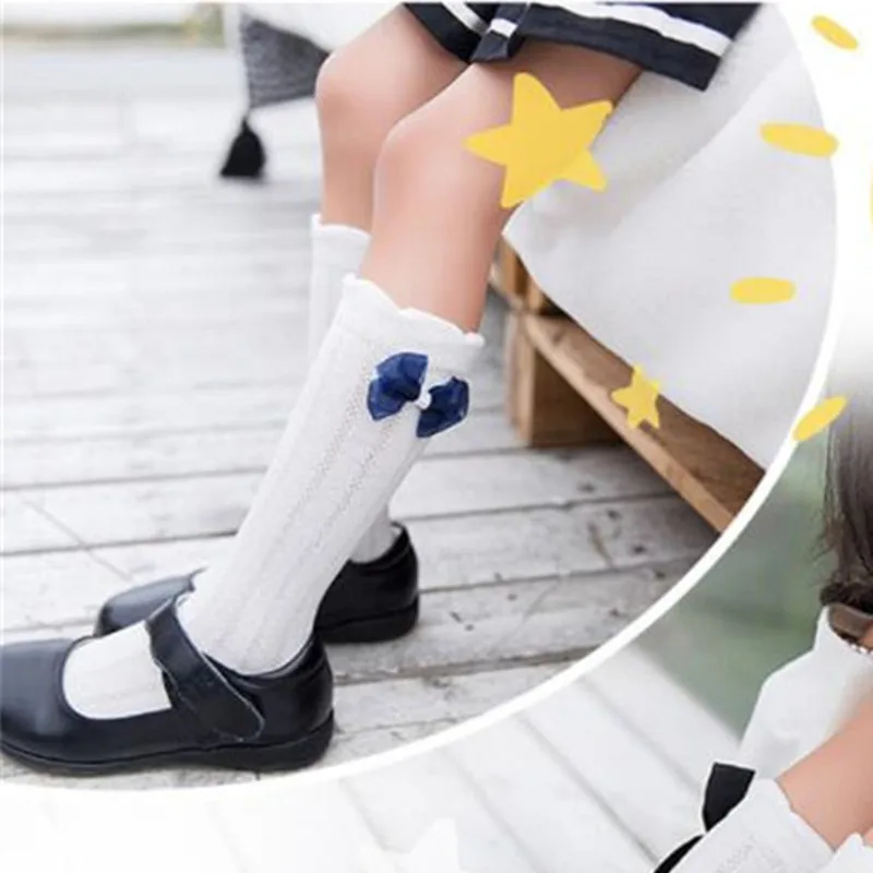 Детские гольфы От 2 до 11 лет для девочек детские милые однотонные колена с