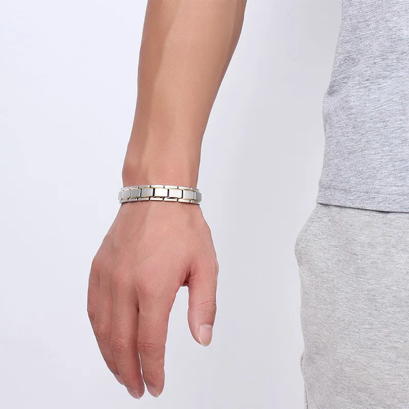 Vnox Мода магнит браслет для Для мужчин Нержавеющая сталь Здоровье и гигиена