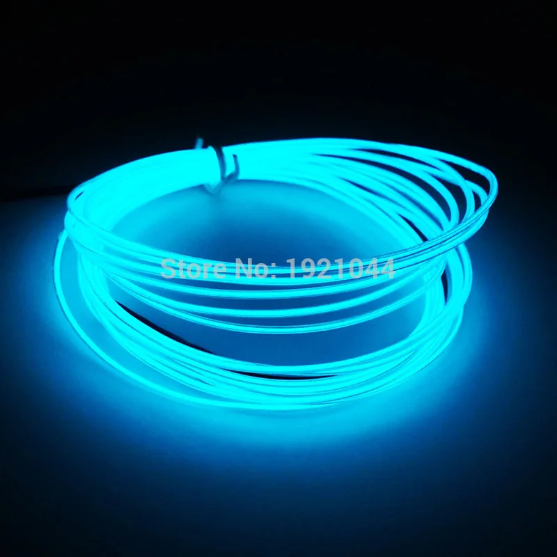 transparent blue Электролюминесцентный с DC-5V контроллером 1,3 мм 3 метры el Wire неоновый свет гибкий неоновый для вечерние украшения фестиваля - Цвет: transparent blue