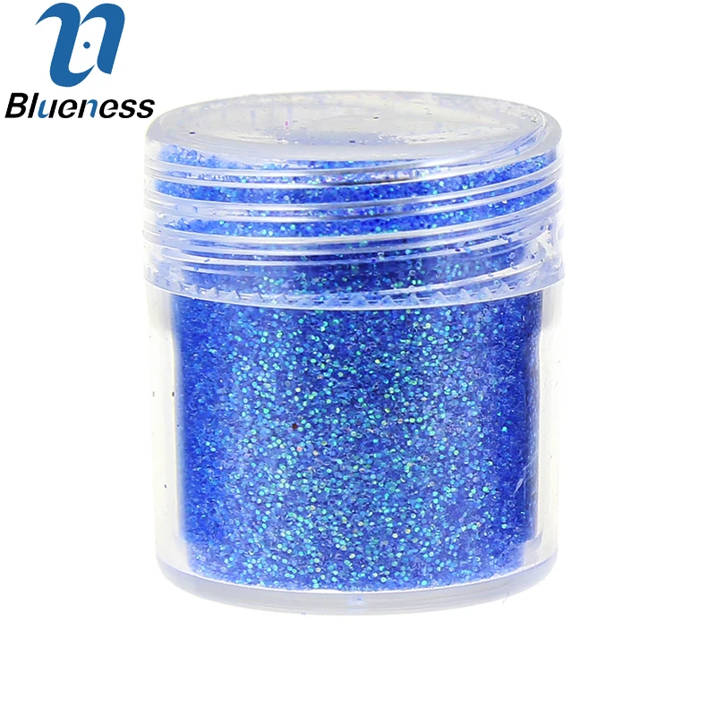 Акриловая пудра с синими блестками 4 бутылки в комплекте 1 коробка 10 г инструменты
