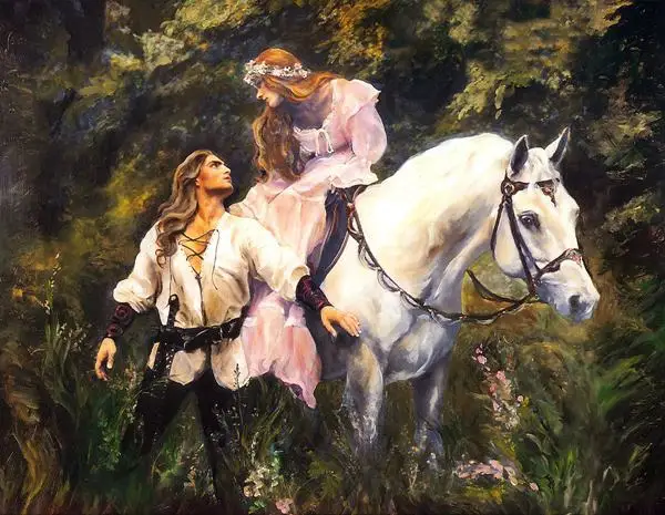 

Бесплатная доставка, декоративная картина, Классическая фигура принцессы, рыцарь, романтические пейзажи, парусина с принтом, картина масло...