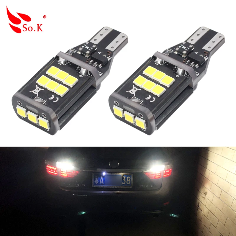 

2X Canbus T15 W16W 3030 Chips New Upgrade Extremely Bright High Power Canbus 15SMD Car LED Back-up Light Auto Reverse Lamp Bulb