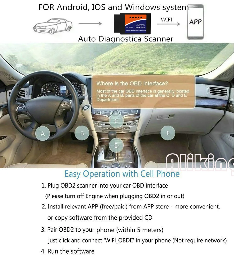 PIC18F25K80 ELM327 wifi V1.5 OBD2 сканер для считывания кодов неисправностей автомобиля OBDII адаптер elm 327 автоматический диагностический инструмент для сканирования для IOS Android