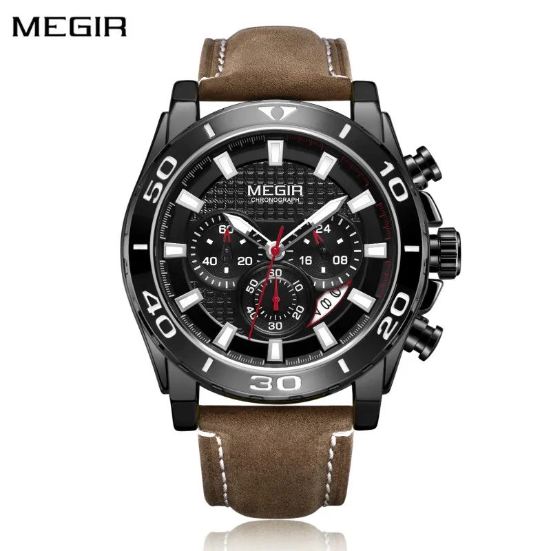 Reloj Hombre MEGIR мужские часы, Хронограф Спортивные мужские s часы лучший бренд класса люкс водонепроницаемые мужские часы Relogio Masculino