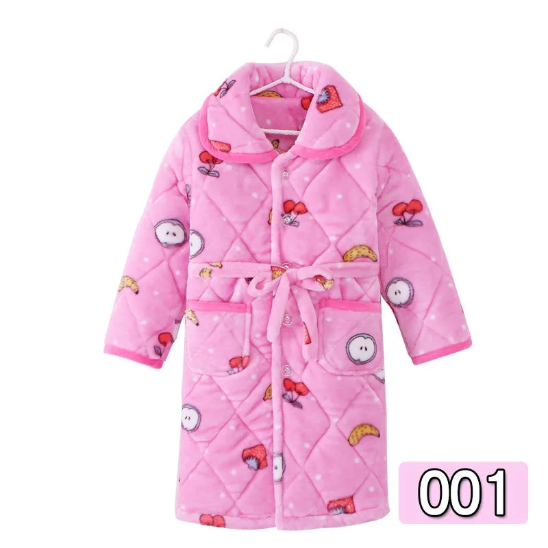 Зимние теплые банные халаты для мальчиков и девочек ночная рубашка малышей