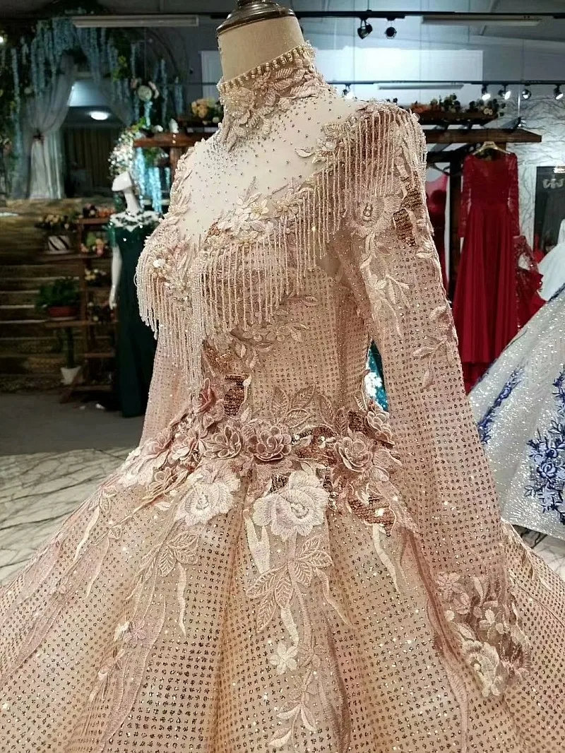 Elegant Off Shoulder Ball Gowns Long Wedding Dresses 2018 Custom Made Sexy Sweetheart With Gold Lace Puffy Colorful Bridal | Свадьбы и