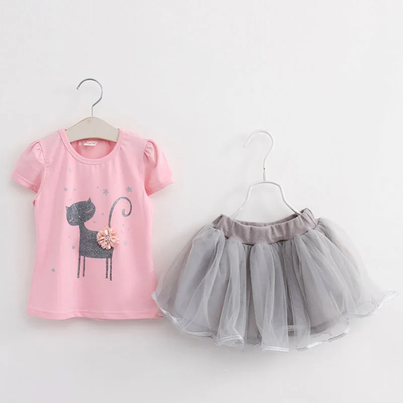 Комплекты одежды для девочек летние модные стильные хлопковые футболки с