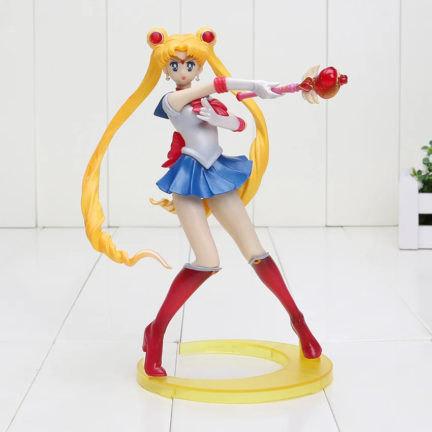 Sailor moon 17 см-20 см Рисунок Сейлор Мун Марс Венера Меркурий Юпитер Нептун уран ПВХ фигурка модель игрушки - Цвет: Sailor moon