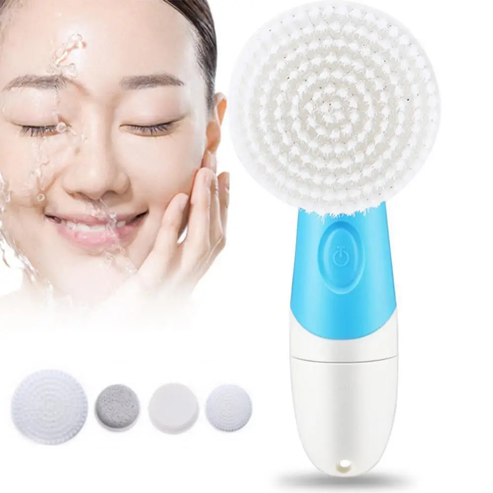 Кисти для макияжа лица 4 в 1 электрическая щетка очищения водостойкая со съемной