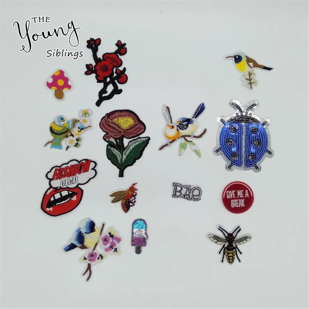 Мультяшная декоративная нашивка с вышитым рисунком аппликация для