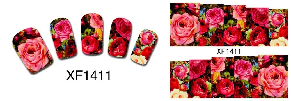 

50Sheets Nail Art Flower Water Tranfer Sticker Nails Beauty Wraps Foil Polish Decals Temporary Tattoos Watermark XF1372-1421