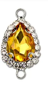 gold yellow 10 шт., браслет с двумя отверстиями, серьги с застежками, крючки, стеклянные хрустальные стразы, застежка для самостоятельного изготовления ювелирных изделий для ушей - Цвет: gold yellow