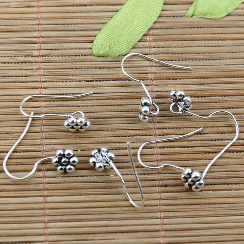 

16pcs tibetan silver color flower earring hook findings EF2297
